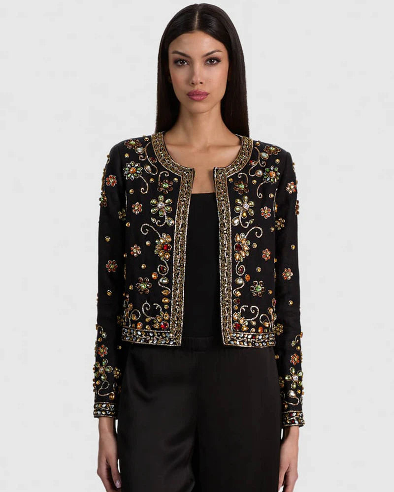 ALICE + OLIVIA Kidman Open Embellished Jacket
