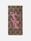 MC2 AIDAN BEACH TOWEL WITH LEOPARD PRINT AND LOGO