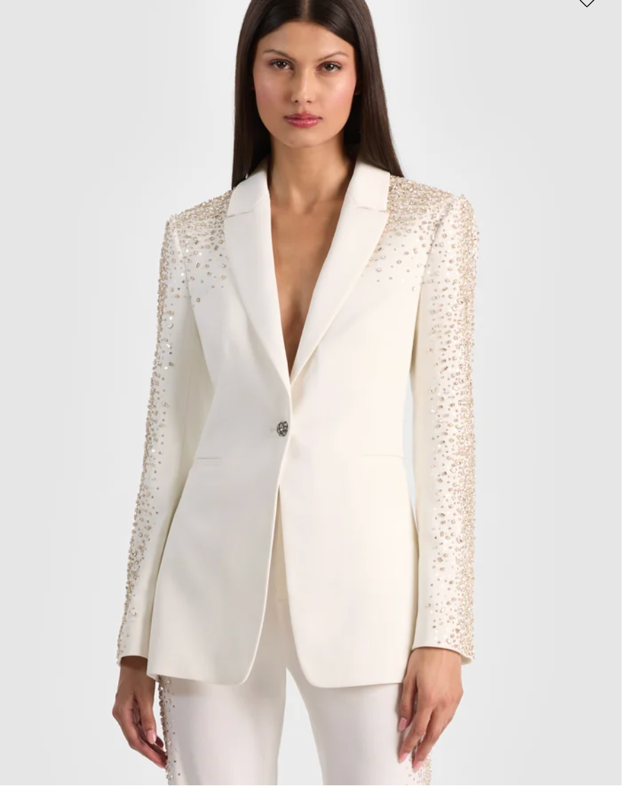 Alice + Olivia Breann Embellished Fitted Blazer