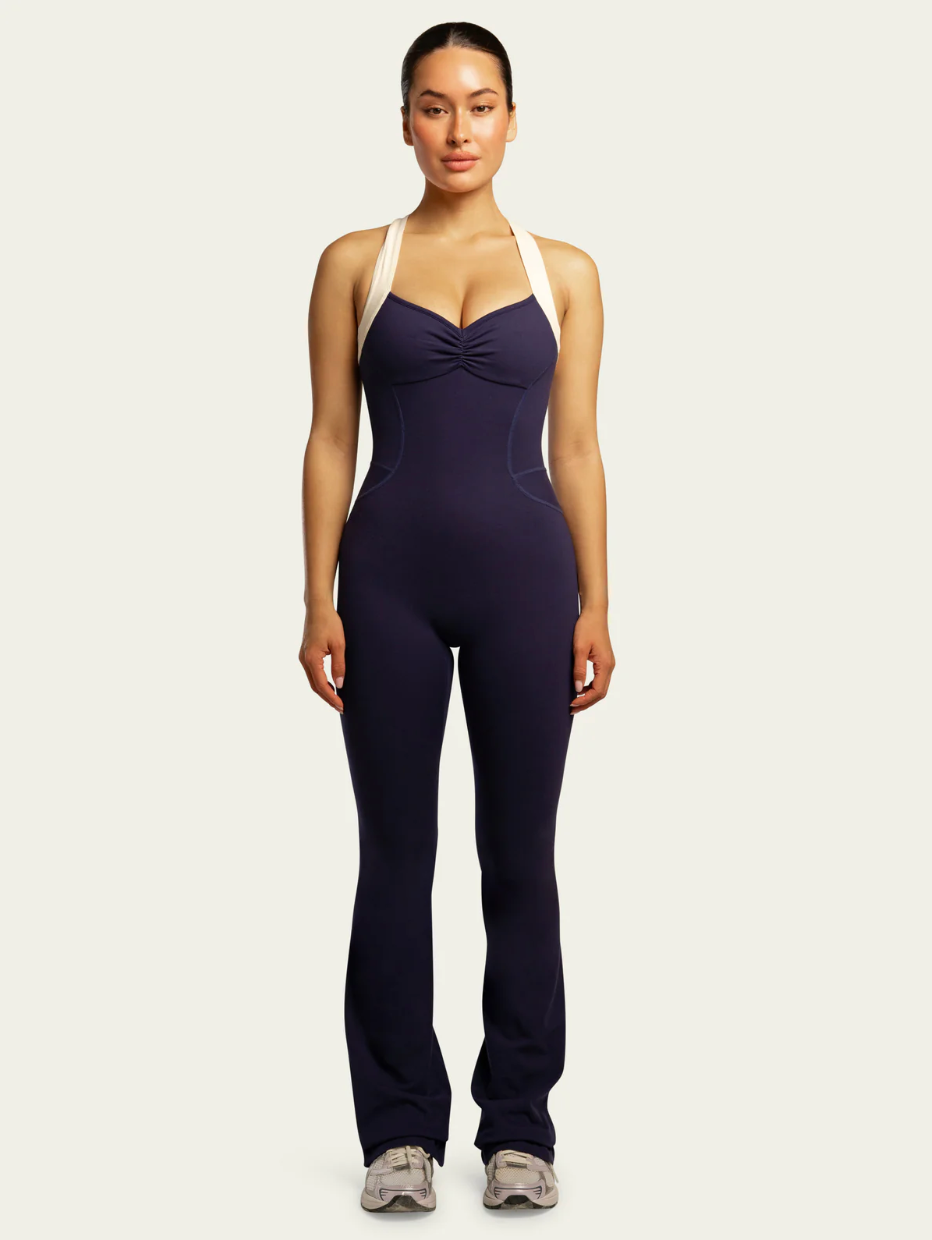 437 The Sculpt Onesie in Navy & Cream