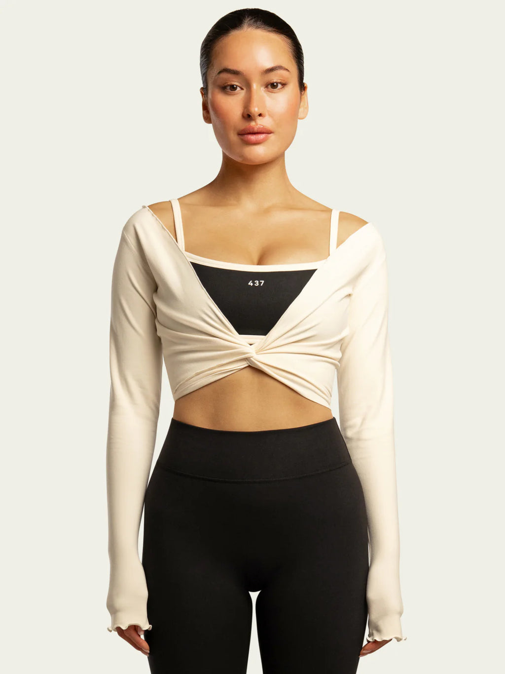 437 The Wrap Top in Cream
